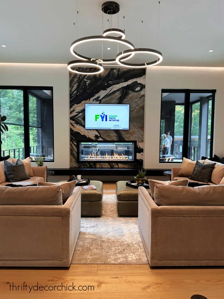 modern family room soft lighting